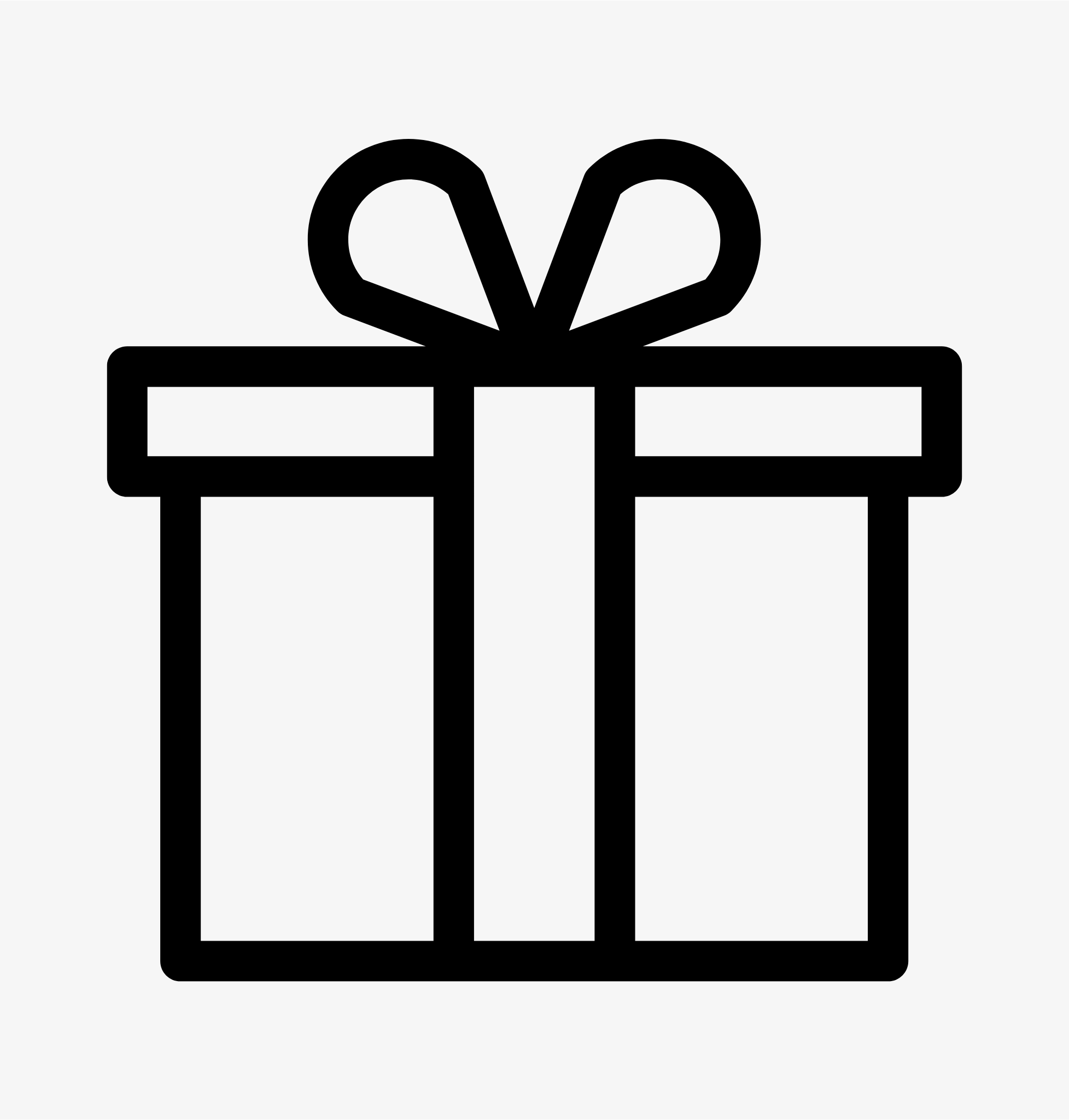 Grafische Darstellung eines Geschenks in schwarz auf weißem Hintergrund.