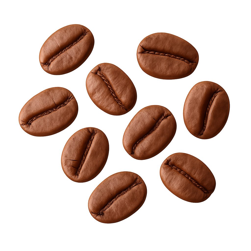 Verschillende bruin gebrande koffiebonen van dichtbij.