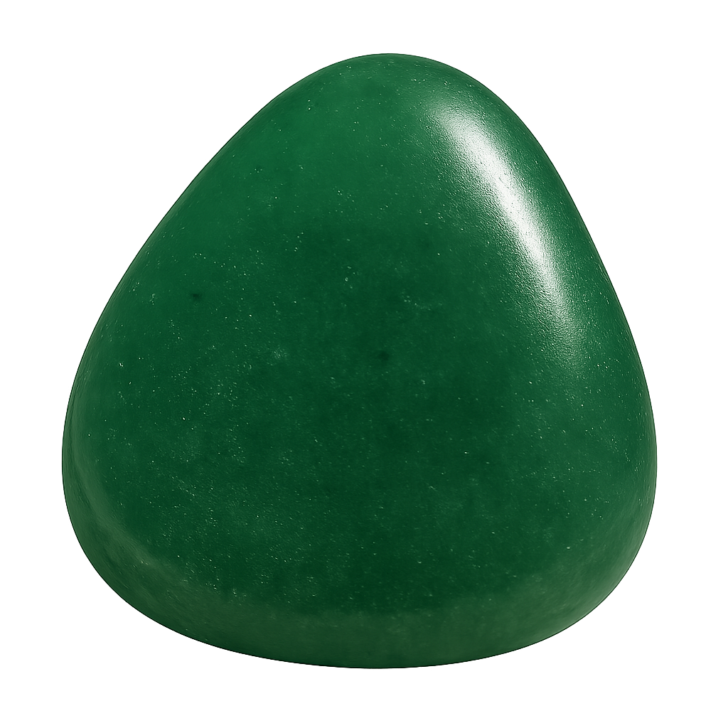 Groene steen met een glad oppervlak en fijne glinsterende deeltjes.