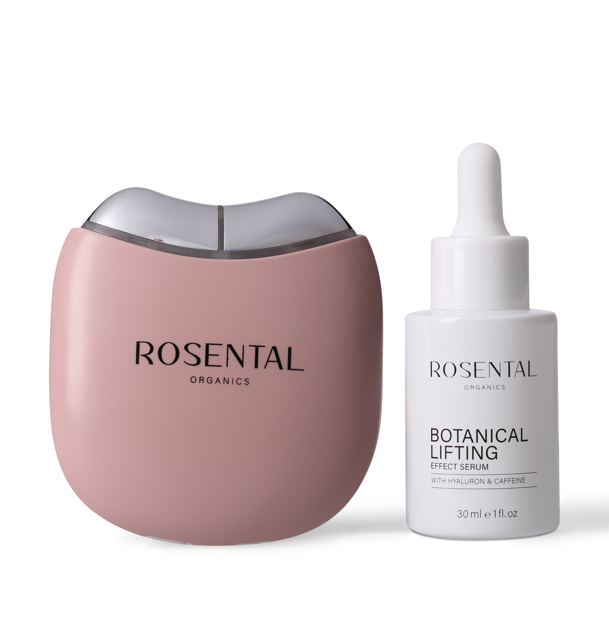 EMS Face Yoga Duo met Botanical Serum van Rosental Organics voor versteviging en huidverzorging.